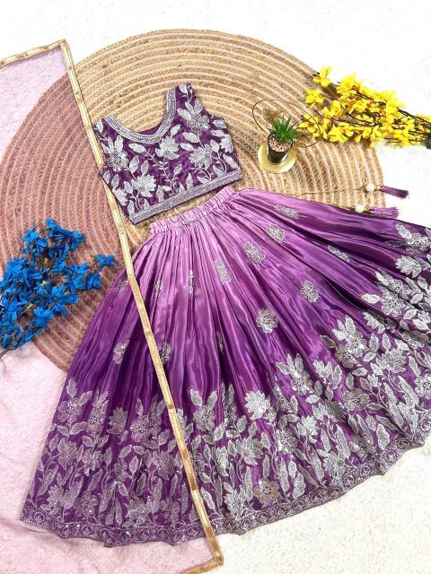PRESENTING NEW DESIGNER  LAHENGA SET Chinon Surat wholesale kidswear suppliers - wholesale export